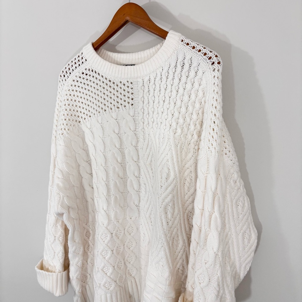 Ann Taylor Cream Cable Knit Sweater - Picture 2 of 3